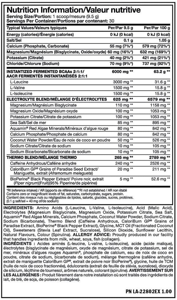 Mutant BCAA Thermo facts