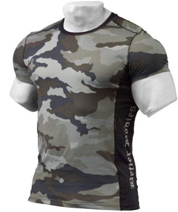 Better Bodies Men Clothing Better Bodies Tight Fit Tee Green Camoprint