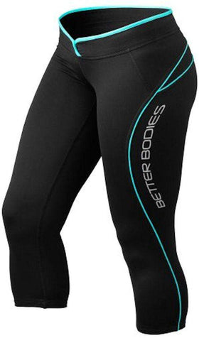 Better Bodies Women's Clothing Better Bodies Shaped 3/4 Tights Black/Aqua (code: 20off)