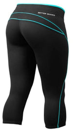 Better Bodies Women's Clothing Better Bodies Shaped 3/4 Tights Black/Aqua (code: 20off)