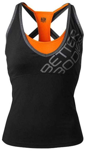 Better Bodies Support 2-Layer Top Black/Orange (OUT OF STOCK)