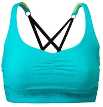 Better Bodies Women's Clothing Small Better Bodies Athlete Short Top Aqua  front