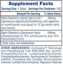 Hi-Tech Pharmaceuticals Black Elderberry Immune Healthy tabs fact