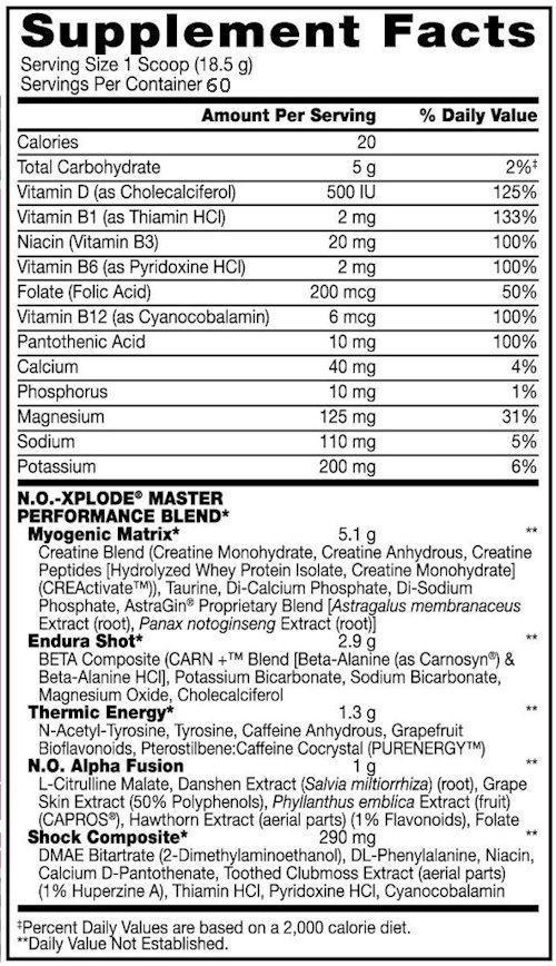 BSN Pre-Workout Fruit Punch NO Xplode BSN Legendary 60 servings