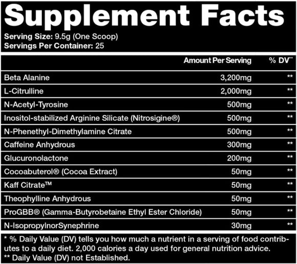 Chaos and Pain Cannibal Riot High-Stim Pre-Workout fact