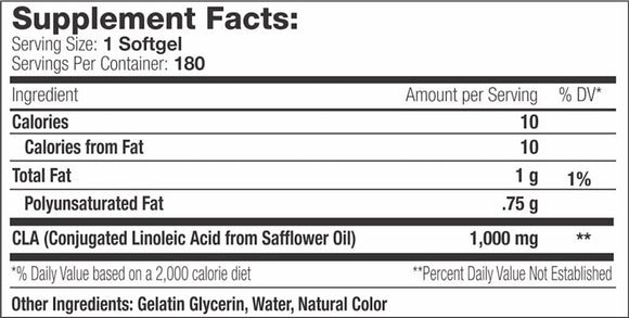 Serious Nutrition Solutions CLA Xtreme Fat Burner facts