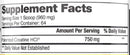 Con-Cret Creatine HCI Con-Cret 64 servings facts