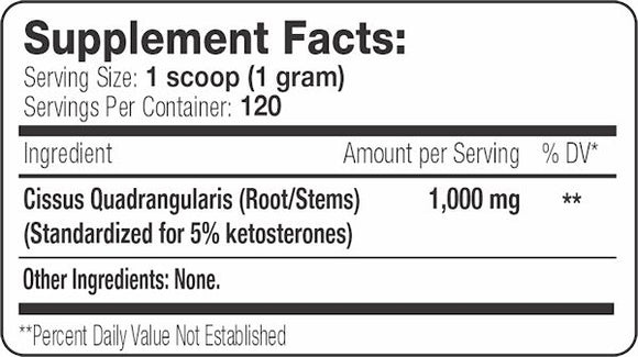 SNS Cissus XT 120 Servings fact