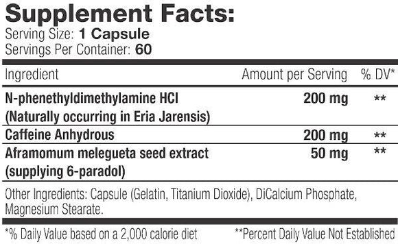 Muscle Addiction ECA Stack Fat Burner 60 capsules Facts 5