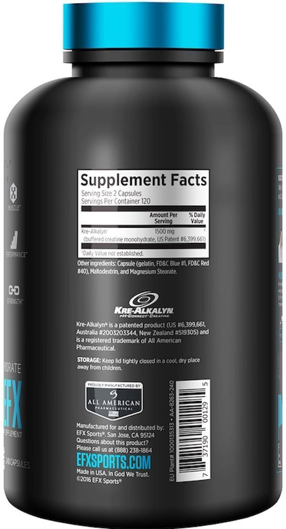 EFX Sports Creatine EFX Sports Kre-Alkalyn 240 back