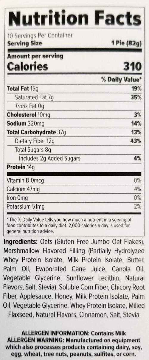 FinaFlex Cookies FINAFLEX Oatmeal Protein Pie 10/BOX