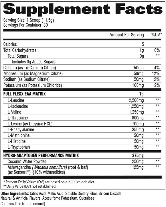 GAT Sport FLEXX EAAs Hydration facts