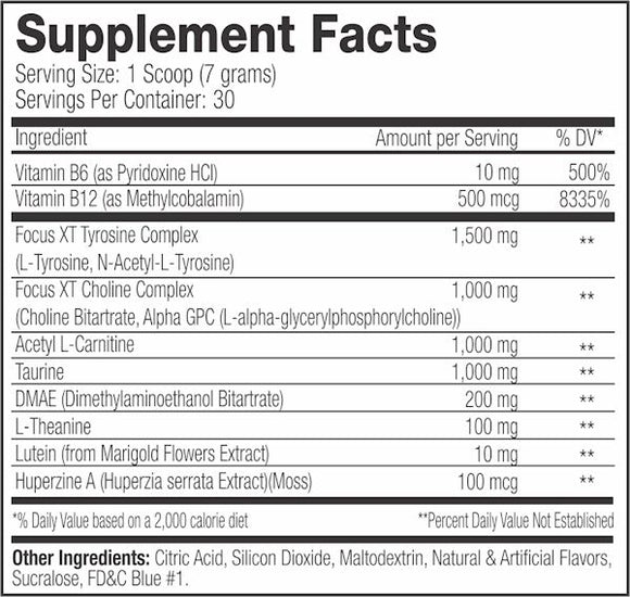 SNS Focus XT Caffeine Free Pre-Workout fact