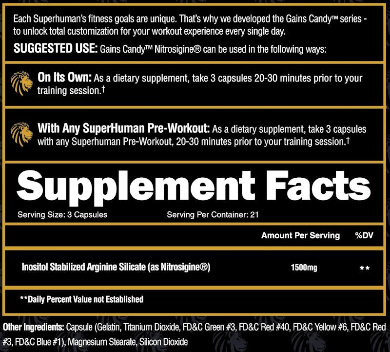 Alpha Lion Gains Candy Nitrosigine Pump & Performance facts