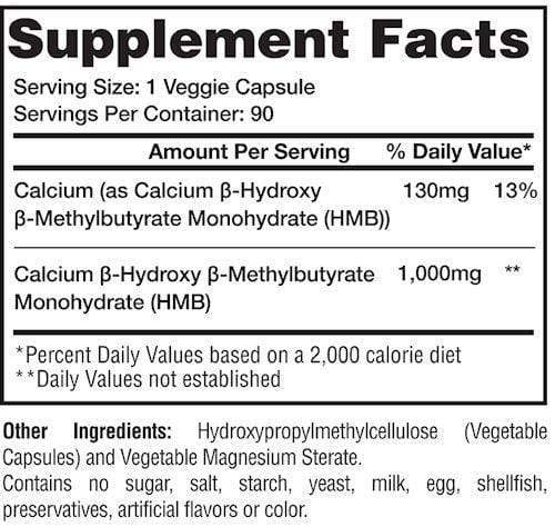Gaspari HMB Muscle Health amino acid leucine fact