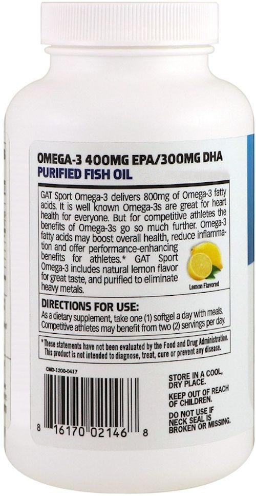 GAT Sports Omega 3 Gat Sports Omega-3 Lemon 90 Softgels