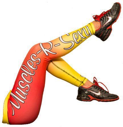 GenXLabs Yellow - Orange X-Small Active Print Legging Muscles-R-Sexy