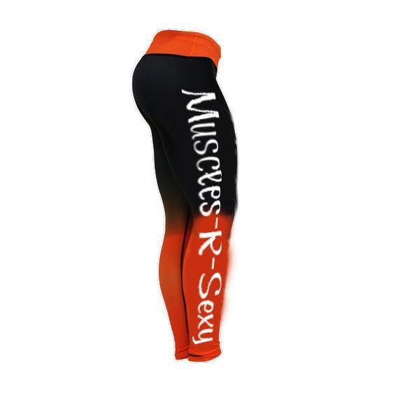 GenXLabs Accessories Clothing Yellow - Orange -Red / X-Small GenXlabs Active Print Legging Muscles-R-Sexy