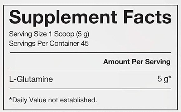 BioSteel Fermented Glutamine powder fact