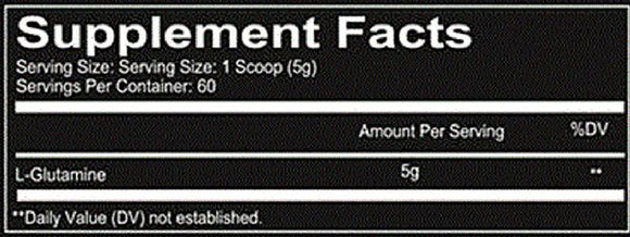 Redcon1 Glutamine Recovery 60 Serving fact
