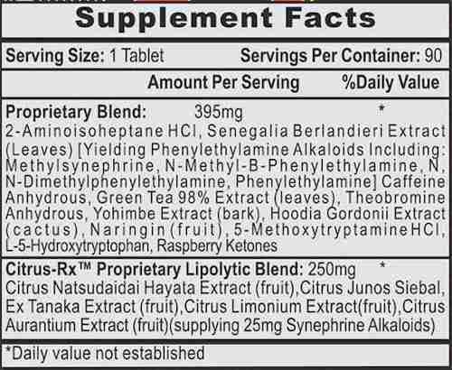 Hi-Tech Pharmaceuticals DMHA Hi-Tech Pharmaceuticals Lipodrene Xtreme 90 tabs fact