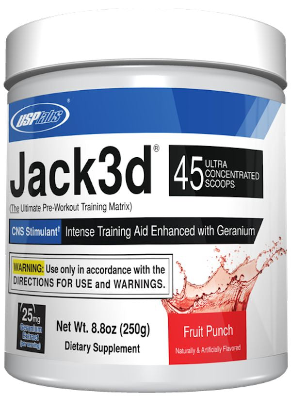 USP Labs Jack3d Hardcore Pre-Workout with DMHA water