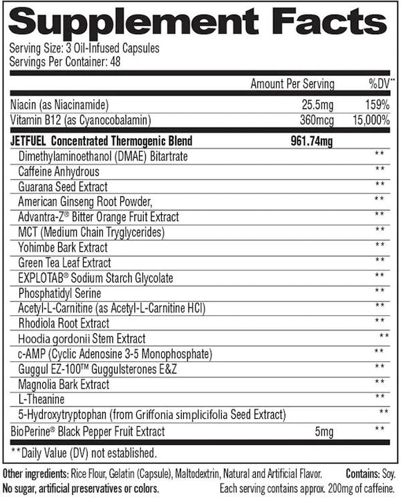 GAT Sport Jetfuel Original fat burner fact