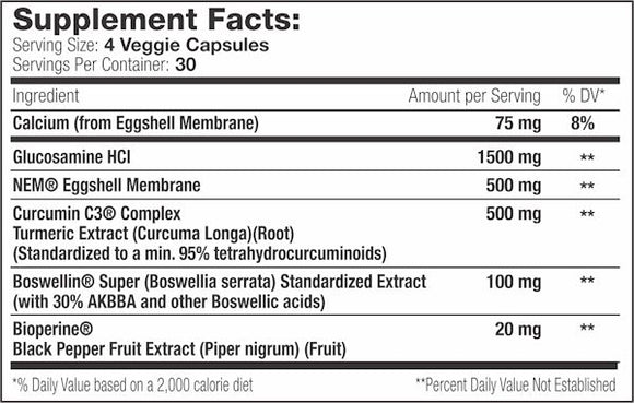 Serious Nutrition Solutions Joint Support XT Joint Health fact