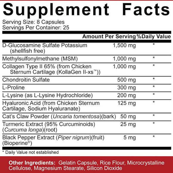 5% Nutrition Joint Defender Maximum Joint Support fact 