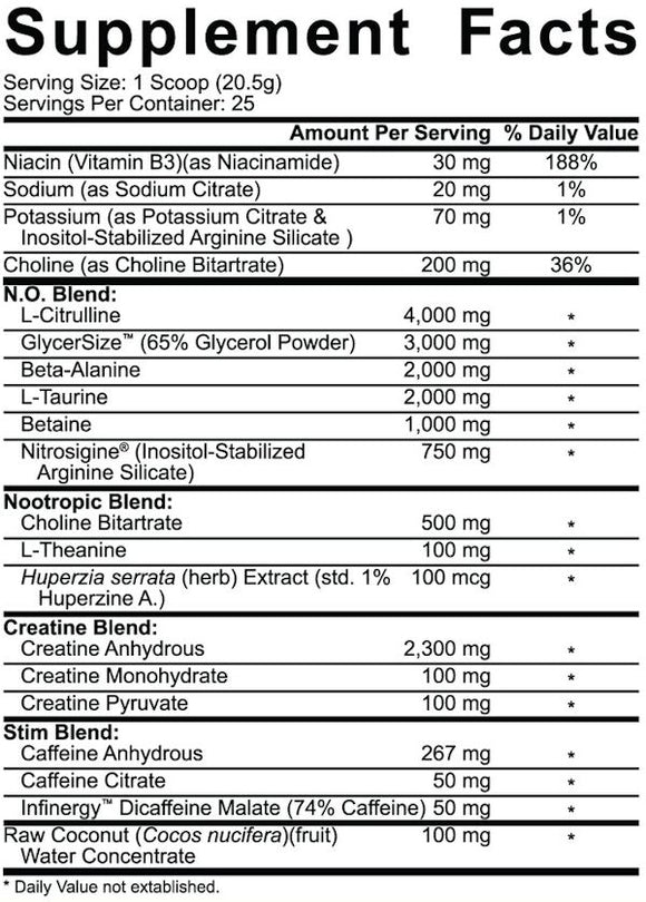 5% Nutrition Kill It Reloaded Pumps Pre-Workout fact