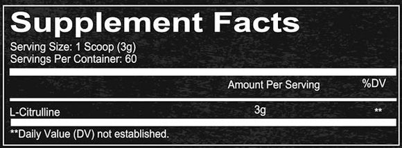 Redcon1 L-Citrulline Muscle Pumps 60 Servings facts