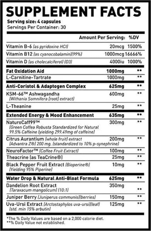Man Sports Lean Ph.D Thermogenic 120 caps fact