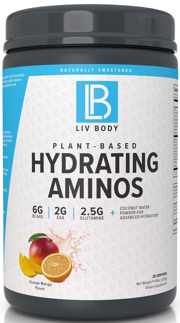 Liv Body BCAA Orange Mango Liv Body Hydrating Aminos 25 servings