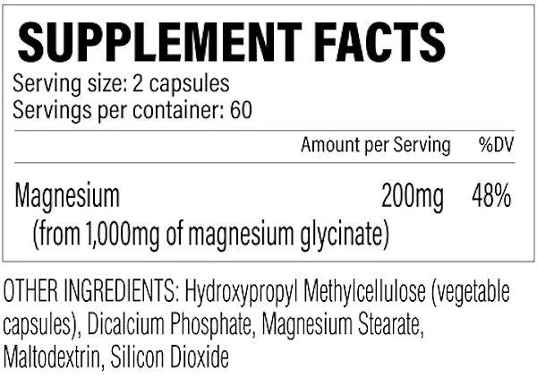 Revive Magnesium Glycinate 120 Vegetarian Capsules fact 