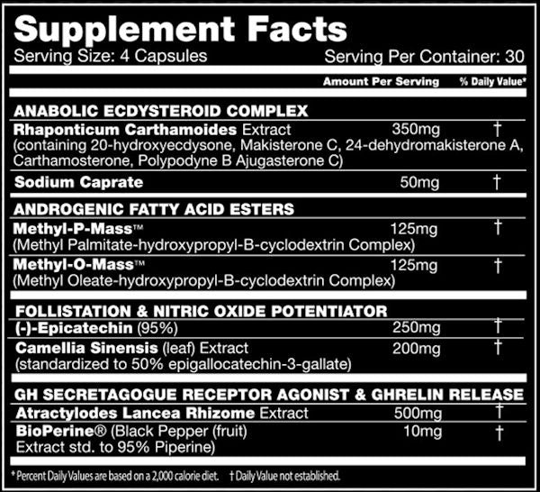 Performax Labs MassMax Natural Anabolic Complex 120 Capsules fact