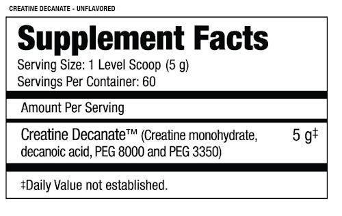 MuscleMeds Creatine Decanate  muscle pumps 60 serving fact