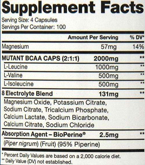 Mutant Nutrition BCAA Mutant BCAA 400 Caps