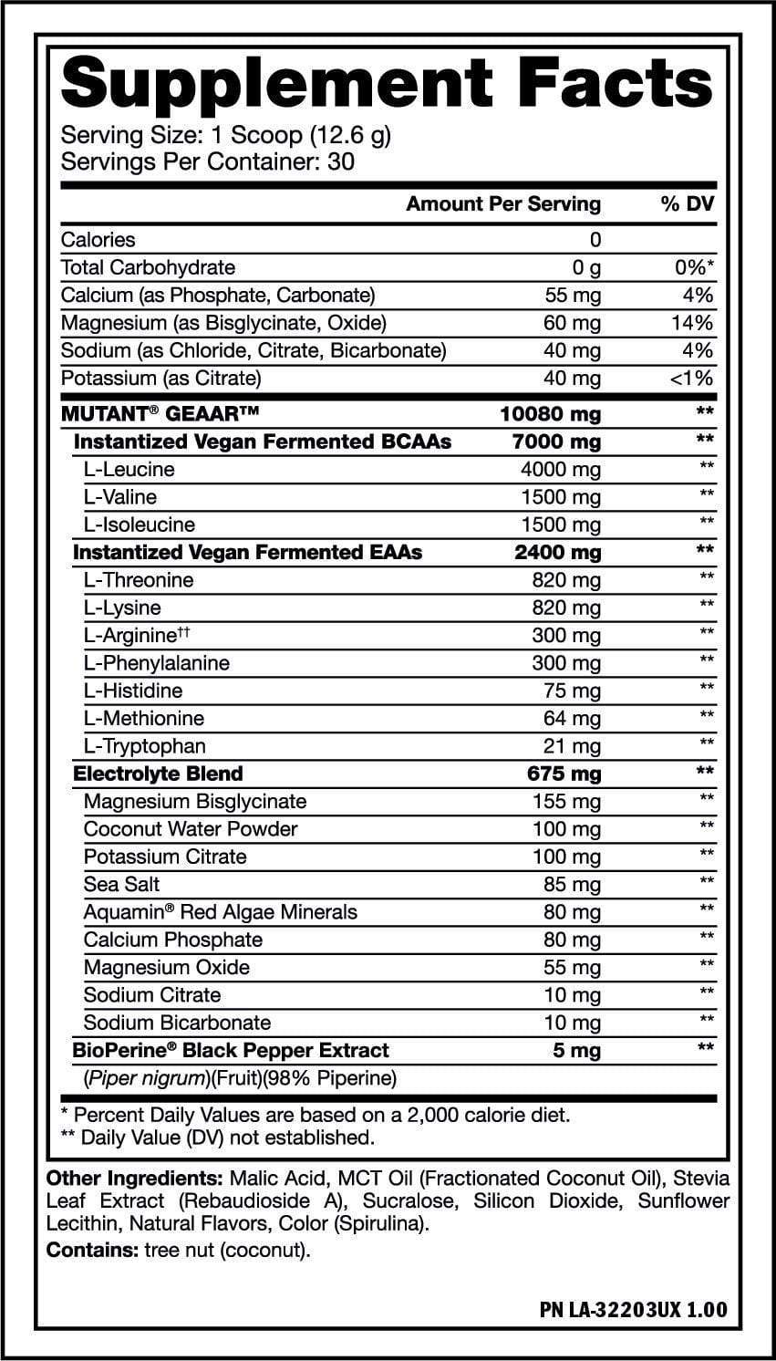 Mutant geaar bcaa Mutant Nutrition Geaar 30 servings