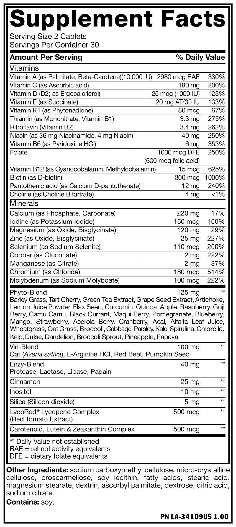 Mutant Multi Vitamin 60 Tablets fact