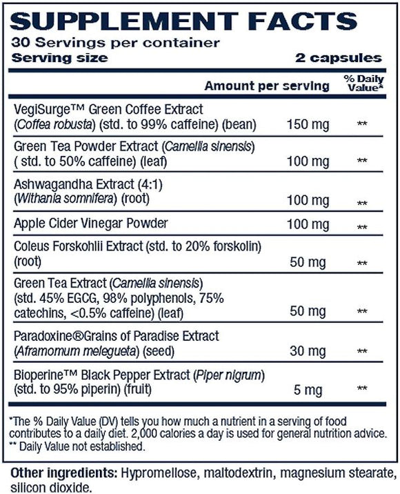 NF Sports Natural Burn Herbal Fat Burner 60 vegcapsules fact