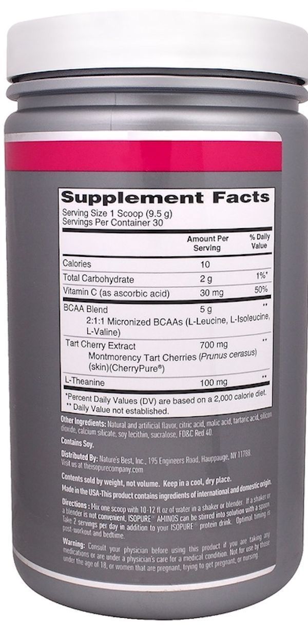 Nature's Best BCAA Cranberry Grape Nature's Best Isopure Aminos 30 servings