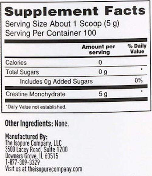 Nature's Best Creatine Nature's Best Isopure Creatine Monohydrate 100 servings