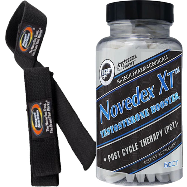 Hi-Tech Pharmaceuticals Novedex-XT with FREE Lifting Straps-1