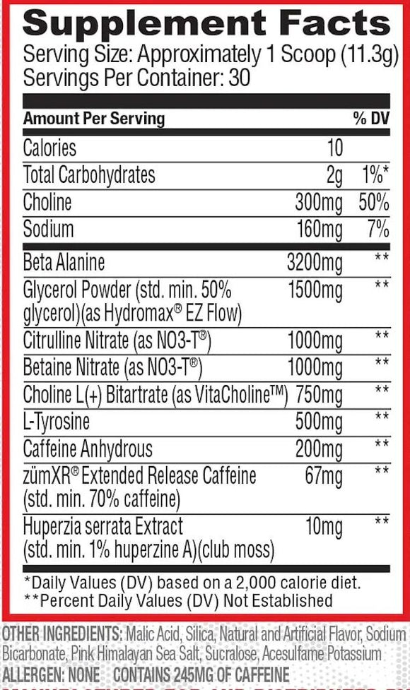 Purus Labs NOXYGEN Pre-Workout nitric oxide fact