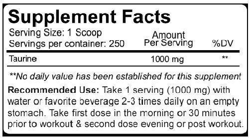 Nutrakey Muscle Pumps Nutrakey Taurine 250 gms