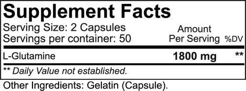Pure Glutamine NutraKey Glutamine 100 Caps fact