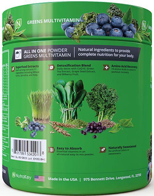 NutraKey Envie Super Greens 35 servings back