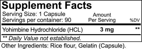 NutraKey Yohimbine HCL Test Booster fact
