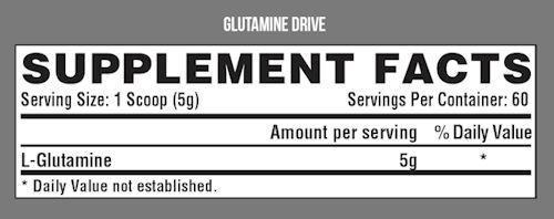 Nutrex Research Glutamine Drive 300 gms 60 servings facts