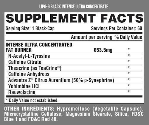 Nutrex Lipo-6 Black Intense fat burner fact